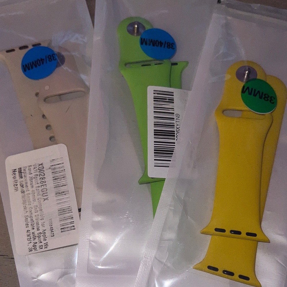Apple Watch Band Trio - Yellow, Green, and Cream